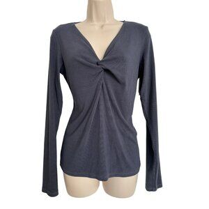 Velvet Size XL Slate Blue Ribbed Bandio Copen Top Knot V Neck  NWT